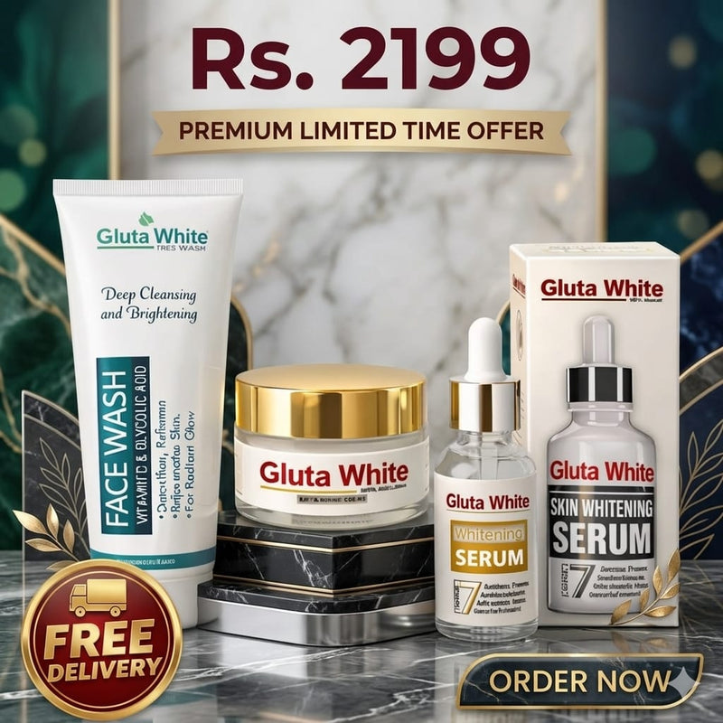 Gluta White Facial Kit 3 in 1 Whitening Anti Aging Set